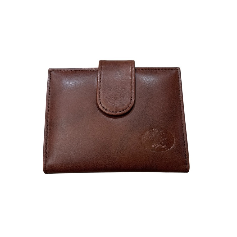 Julia Buxton Heiress Double Cardex Kisslock Brown Leather RFID Wallet